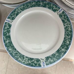 Coventry Blue Elegant Green and White Dinner Plate